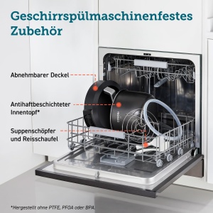 Oala sub presiune COSORI, 9 in 1, multicooker cu 14 functii, oala sub presiune de 5,7 l, aragaz de orez, abur, aparat de iaurt, aragaz lent si sous vide, tigaie, carte de retete, otel inoxidabil - Img 7