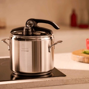 Oala sub presiune Lagostina Diva 9L inox cu maner ergonomic si 2 valve de presiune - Img 2