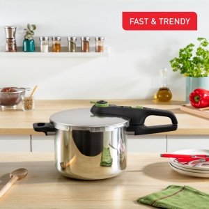 Oala sub presiune Tefal Secure Trendy 6L, inox, 2 trepte de temperatura, verde - Img 3