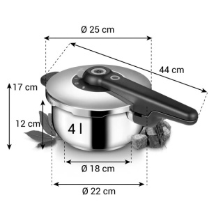 Oala sub presiune Tescoma Schnellkochtopf 4.0 l, cu 4 sigurante, pentru toate tipurile de plite - Img 5