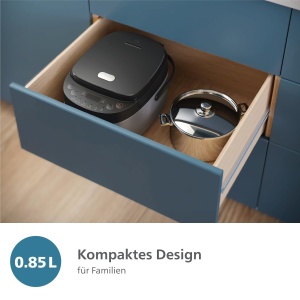 Oale pentru orez Philips 3000-Serie HD309380, 0,85 l, 8 functii, negru-silver - Img 2