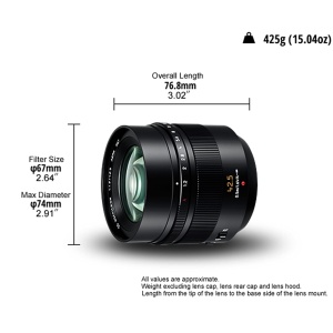 Obiectiv Panasonic H-NS043E Leica DG Nocticron 42,5 mmF1.2, Stabilizator Dual I.S., Negru - Img 3