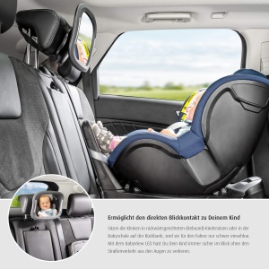 Oglinda auto LED Reer BabyView 86101 unghi larg lumina LED gri - Img 5