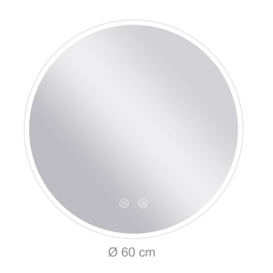Oglinda de baie cu LED Relaxdays, dimabila, 60 cm, anti-aburire - Img 4