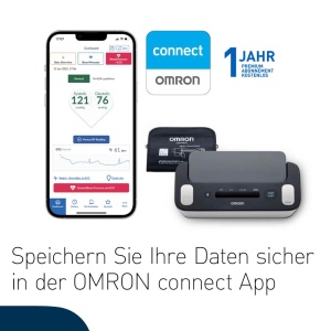 OMRON Complete - tensiometru inteligent cu functie ECG pentru masurarea tensiunii arteriale si screening fibrilatie atriala la domiciliu 22-42cm Valid - Img 5