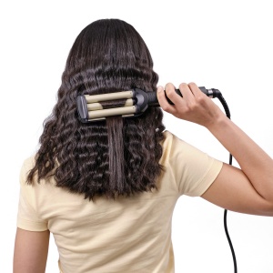 Ondulator BaByliss Easy Waves C260E Beach Waves 3 trepte de temperatura Ceramic Titanium Gold Negru - Img 2