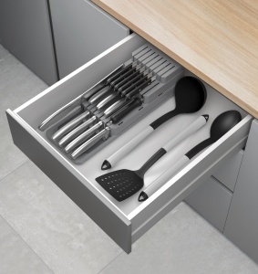 Organizator ajustabil pentru cutite METALTEX 363225000 din PP cu picioare antiderapante - Img 5