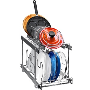 Organizator bucatarie VEVOR LX-C9285 2 etaje otel carbon sistem glisare silentios