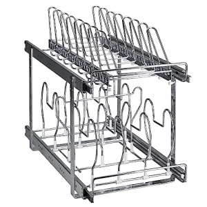 Organizator bucatarie VEVOR LX-C9285 2 etaje otel carbon sistem glisare silentios - Img 11