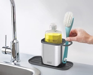 Organizator chiuveta Joseph Joseph Duo otel inoxidabil suport pentru bureti si detergent - Img 4