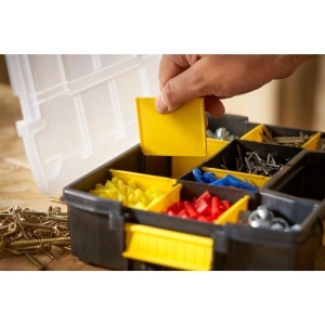 Organizator unelte STANLEY FatMax Sortmaster, 29.5x6.5x21.5 cm, stivuibil, cu insertii detasabile - Img 3