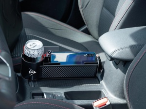 Organizer auto DUNLOP cu suport pentru bauturi, negru, design functional - Img 3