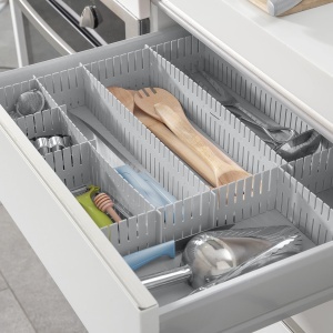Organizer de sertar InnovaGoods Condor, ajustabil, 7 cm x 37 cm, gri - Img 11