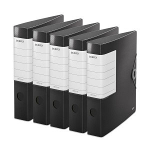Organizer Leitz 180 Solid, 5 bucati, A4, negru, 6,2 cm latime spate