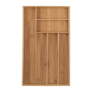Organizer pentru tacamuri Relaxdays, 6 compartimente, bambus, 5 x 27,5 x 46 cm