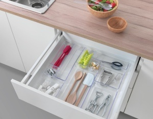 Organizer sertar Metaltex, transparent, 15.5 x 23 x 5.5 cm - Img 2