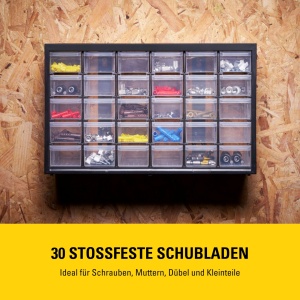 Organizer STANLEY 1-93-980 cu 30 sertare, plastic rezistent, montare pe perete - Img 8