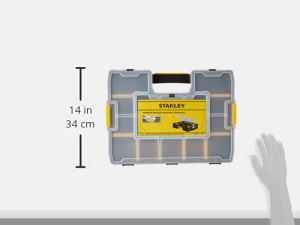 Organizer unelte STANLEY Sortmaster 12 compartimente, 9.84L, transparent - Img 3