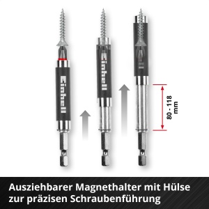 Original Einhell M-CASE 42 buc. Set de biti (biti de 25 mm, biti de 50 mm, suport magnetic, cheie tubulara, suport de biti cu eliberare rapida incl. cutie de depozitare) - Img 5