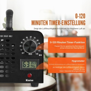 Ozonizator VEVOR 36000 mgh, 115W, pentru suprafete de 300 m - Img 3