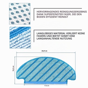 Pachet 3 Wischpads Reutilizabile ECOVACS pentru Aspirator Robot DEEBOT OZMO T8, N8, N10 Plus, Culoare Albastre - Img 3