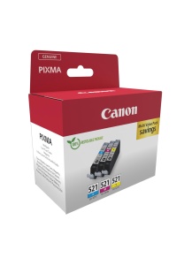 Pachet cartuse cerneala Canon CLI-521 C M Y, 3 x 9ml, reciclabil - Img 2