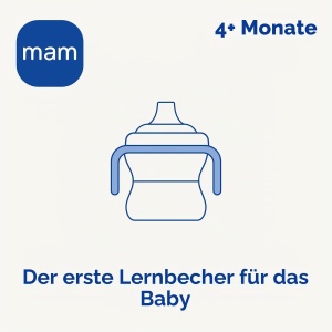 Pahar de invatare MAM, 150 ml, roz, cu manere luminoase, pentru bebelusi de la 4 luni - Img 2