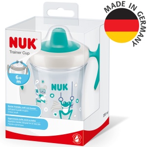 Pahar pentru cursanti NUK Trainer Cup | Cana etansa cu gura moale si manere ergonomice | 6+ luni | 230 ml | Fara BPA | broasca verde, 1 bucata (1 pachet) - Img 7