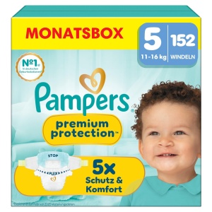 Pampers Premium Protection Marimea 5, 152 Scutece, 11kg-16kg