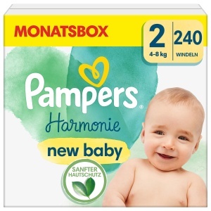 Pampers Scutece pentru Bebei Marimea 2 (4-8 kg) Harmonie, 240 bucati, Dermatologic Testate