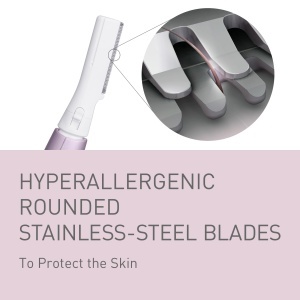 Panasonic ES-WF71 Trimmer facial si pentru sprancene femei cap flexibil otel inoxidabil hipoalergenic mov - Img 4