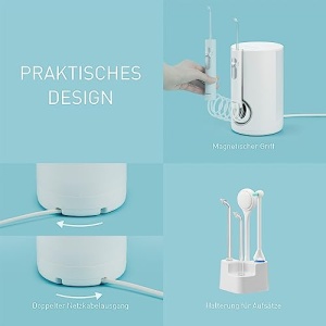 Panasonic EW1614AW503-PACK Family Water Flosser Irigator dentar Fascicul cu ultrasunete Mod copii 10 setari de presiune IPX7 Ortodontie 5 duze Aliment - Img 10