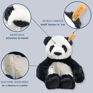 Panda de plus Steiff 75650 Ming, 27 cm, albnegru, lavabil - Img 2