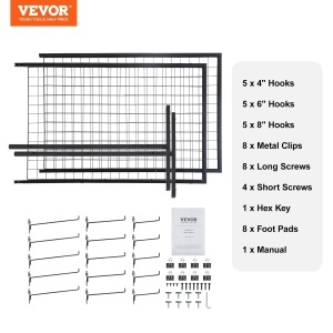Panou Gitter pentru Prezentare VEVOR YD0024, 2 Buc, Design Compact, Capacitate 27 kg - Img 7