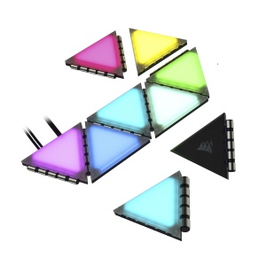 Panouri de iluminare RGB Corsair iCUE LC100 - Mini-Dreptunghi - 9 x Tile, 81 LED-uri