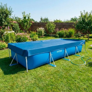 Panza de acoperire pentru piscina INTEX 450x220 cm, din polietilena reciclata, rezistenta la UV - Img 2