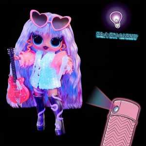 Papusa de Moda L.O.L. Surprise Tweens Neon Pop Stars Thea Stars, 10 Accesorii, Culoare Neon - Img 2