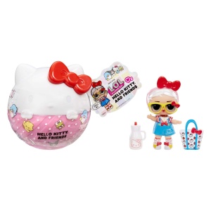 Papusa L.O.L. Surprise Hello Kitty - 7 surprize, 8 modele de colectie, roz