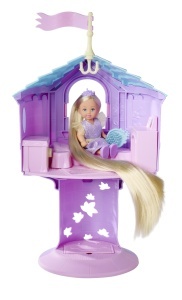 Papusa Simba Evi Love Rapunzel cu Turn de Joaca Par Lung 32cm 3 Ani