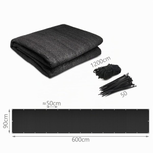 Paravan de balcon VOUNOT 90x600 cm, HDPE, rezistent la UV, negru - Img 7
