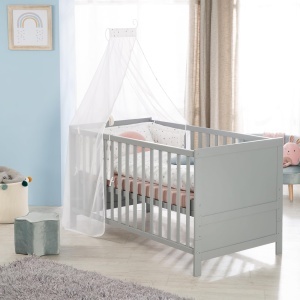 Pat copii roba Kombi 70x140 cm taupe reglabil pe inaltime transformabil in pat junior - Img 8
