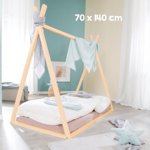 Pat copii roba Tipibett 70x140 cm design tip cort lemn de bambus FSC stil Montessori - Img 6