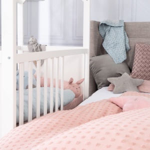 Pat pentru copii Roba Hausbett 60x120 cm alb reglabil pe inaltime transformabil - Img 7