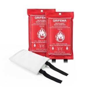 Patura antifoc GRIFEMA GA3002, 1x1m, pentru bucatarie si exterior, 2 bucati