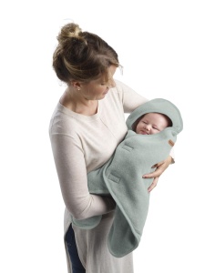Patura Bebe Beaba Babynomade Double Fleece Verde Salvie 0-6 Luni Fleece Moale si Impermeabil - Img 8