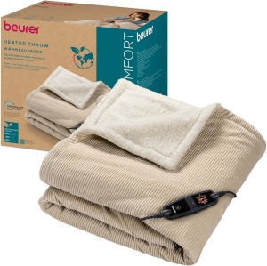Patura electrica Beurer HD 80 Cord 6 trepte de temperatura material reciclat 180x130 cm bej