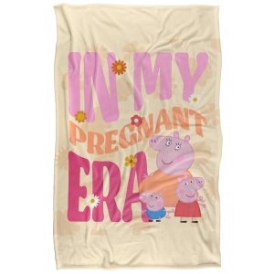 Patura Mummy Pig cu atingere matasoasa, 91 x 147 cm, 300 GSM