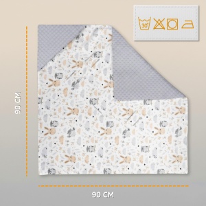 Patura pentru bebelusi 90x90 cm, Minky, pentru carucior si scaun auto - Img 2