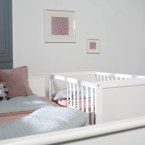 Patut 2 in 1 Roba Babybett 60 x 120 cm - Beistellbett inaltabil, Alb - Img 6