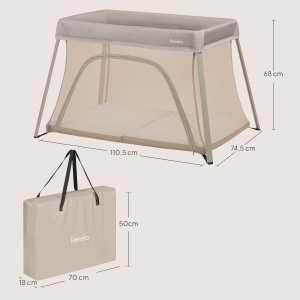 Patut 3-in-1 Lionelo Alice cu saltea, compact, pentru copii de la 0 la 15 kg - Img 10